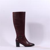 Caprice Francesca Block Heel Long Boot - Bordeaux Leather - 3.5 image