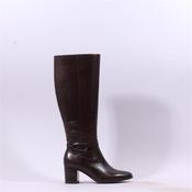 Caprice Francesca Block Heel Long Boot - Dark Brown Leather - 3.5 image