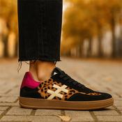 Another Trend Iconic Ii Gumsole Trainer - Black Leopard Pink - 36