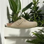 Birkenstock Boston Suede Leather Slipper - Faded Khaki - 36 image