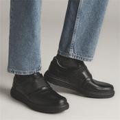 Clarks Men Un Abode Strap (Wide Fit) - Black Leather - 7