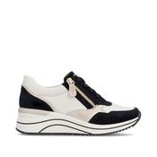 Remonte Lace Wedge Trainer With Side Zip - Black Combi - 37 image
