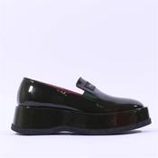Marco Moreo Paris Slip On Platform Shoe Deep Green Patent 3 in