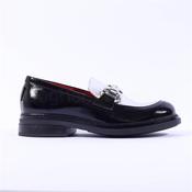Marco Moreo Cambridge 2 Tone Link Loafer - Black Silver Patent - 4