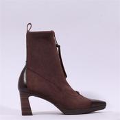 Hispanitas Bangkok Front Zip Heel Boot - Brown Suede - 36 image