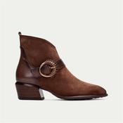 Hispanitas Verona Strap Buckle Western - Brown Suede - 36