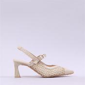 Hispanitas Giorgia Woven Slingback Heel - Cream - 39 image