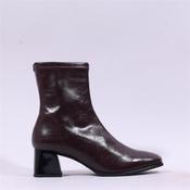 Miss Elastic Fax Block Heel Ankle Boot - Burgundy - 36 image