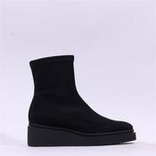 Miss Elastic Platform Wedge Ankle Boot - Black Stretch - 37 image