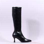 Miss Elastic Pointed High Heel Knee High - Black - 36 image