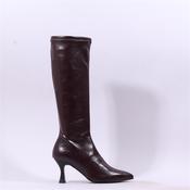 Miss Elastic Pointed High Heel Knee High - Burgundy - 36 image