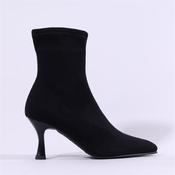 Miss Elastic High Heel Point Ankle Boot - Black - 36 image