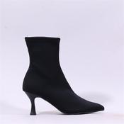 Miss Elastic High Heel Point Ankle Boot - Black Lycra - 36 image