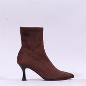 Miss Elastic High Heel Point Ankle Boot - Brown Stretch - 37 image