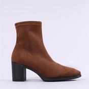 Miss Elastic Block Heel Ankle Boot - Cognac Stretch - 36