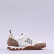 Mjus Nylon Retro Laced Print Trainer - Cream Taupe - 37 image