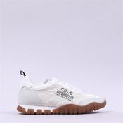 Mjus Nylon Retro Laced Print Trainer - Off White - 36 image
