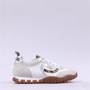 Mjus T Toe Retro Laced Trainer - White Leopard Combi - 36