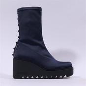 Marco Moreo Liege Stud Heel Wedge - Navy Stretch - 3