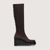 Marco Moreo Liege Studed Knee High Wedge - Brown Stretch - 3