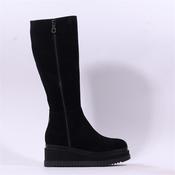 Marco Moreo Stockholm Side Zip Knee High - Black Suede - 4 image