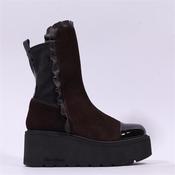 Marco Moreo Vale Frill Toecap Ankle Boot - Brown Suede - 3