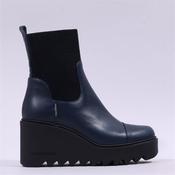 Marco Moreo Liege Stretch Cuff Wedgeboot - Navy Leather - 3 image