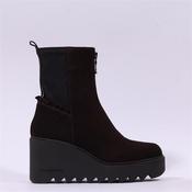 Marco Moreo Liege Front Zip Wedge Boot - Brown Suede - 3