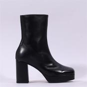 Marco Moreo Doha Platform Heel Ankleboot - Black Leather - 4