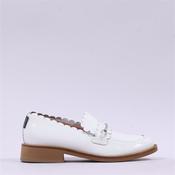 Marco Moreo Maura Frill Slip On Loafer - White Patent - 4.5 image