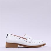Marco Moreo Maura Cut Out Dots Loafer - White Leather - 4 image