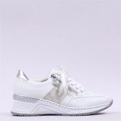 Rieker Wedge Trainer With Side Zip - White Silver - 38 image