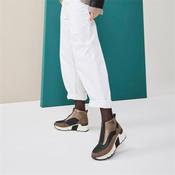 Rieker Front Zip Wedge Ankle Boot - Brown Metallic Combi - 36 image