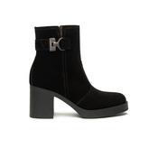 Nerogiardini High Block Heel Buckle Boot - Black Suede - 37