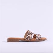 Oh My Sandals Flat Mule Slider - Leopard Print - 37