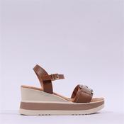 Oh My Sandals Platform Link Wedge - Cognac Leather - 36
