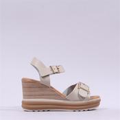 Oh My Sandals Square Buckles Wedge - Beige - 36