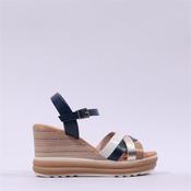 Oh My Sandals Strappy High Wedge - Navy Metallic Combi - 39