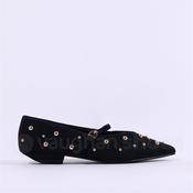 Pedro Anton Barcelona Studded Pump Strap - Black Suede - 36