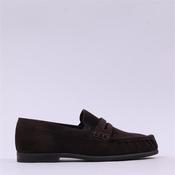 Paul Green Ruched Toe Penny Loafer - Brown Suede - 4 image