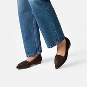 Paul Green Slip On Square Detail Loafer - Brown Suede - 8 image