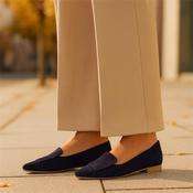 Paul Green Slip On Square Detail Loafer - Dark Navy Suede - 4 image