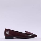 Paul Green Slip On Square Detail Loafer - Wine Leather - 4 image