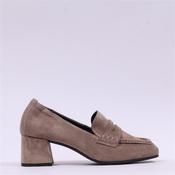 Paul Green Block Heel Elastic Pump - Beige Suede - 4
