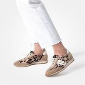 Paul Green Retro Side Panel Lace Trainer - Beige Leopard Combi - 4.5