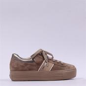 Paul Green Platform Laced Trainer - Beige Suede - 4 image