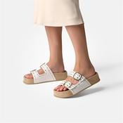 Paul Green 2 Strap Studded Mule Sandal - Off White Gold - 6.5