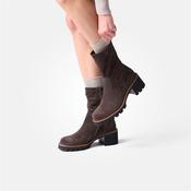 Paul Green Block Heel Ankle Boot - Brown Suede - 4 image