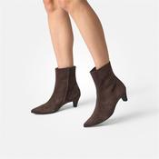 Paul Green Mid Heel Ankle Boot - Brown Suede - 4