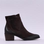Paul Green Western Block Heel Ankle Boot - Brown Suede - 3 image